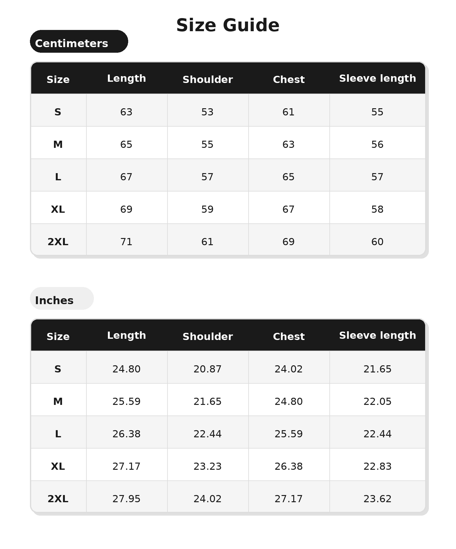 Size guide