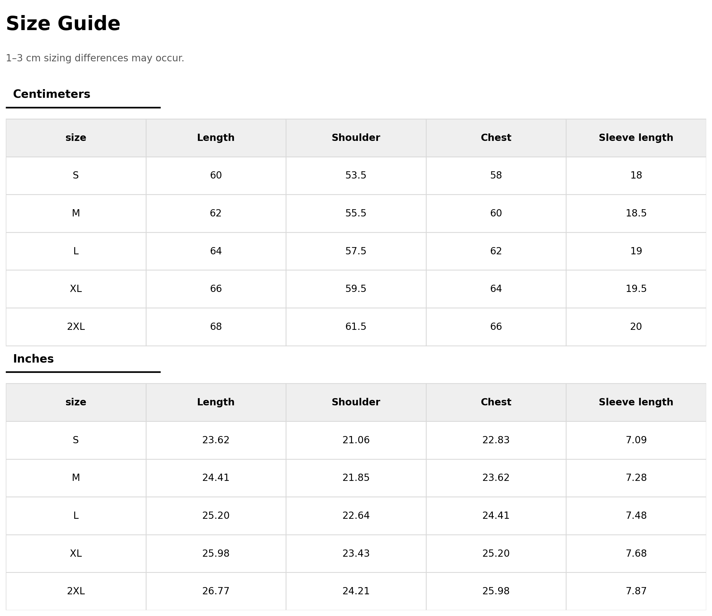 Size guide